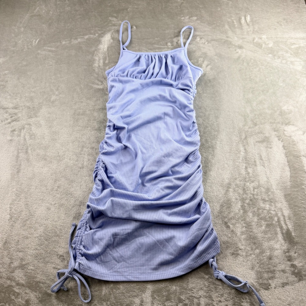 Pink Rose Lavender Women's S Purple Ribbed Ruched Bodycon Mini Dress‎ PS2K51135
